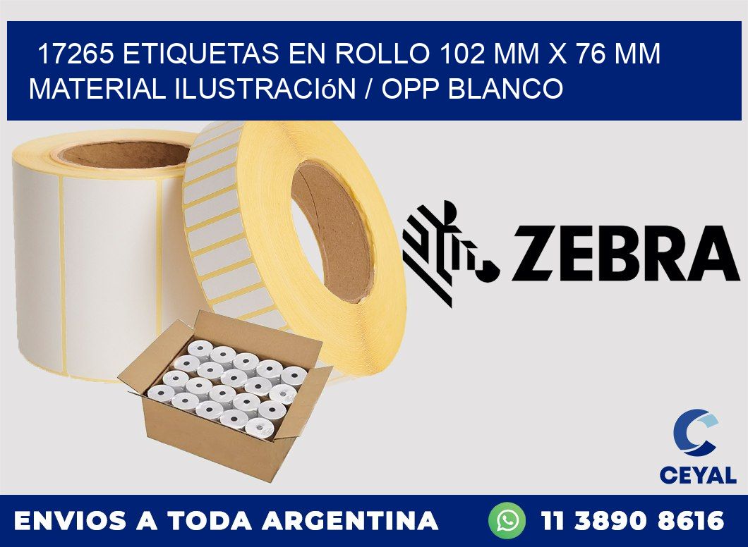 17265 Etiquetas en rollo 102 mm x 76 mm material Ilustración / OPP Blanco