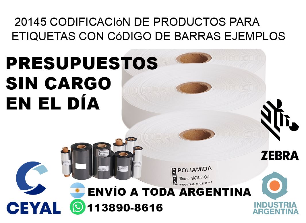 20145 Codificación de productos para etiquetas con código de barras ejemplos