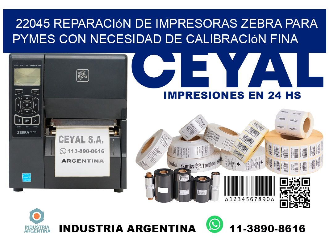 22045 reparación de impresoras zebra para pymes con necesidad de calibración fina