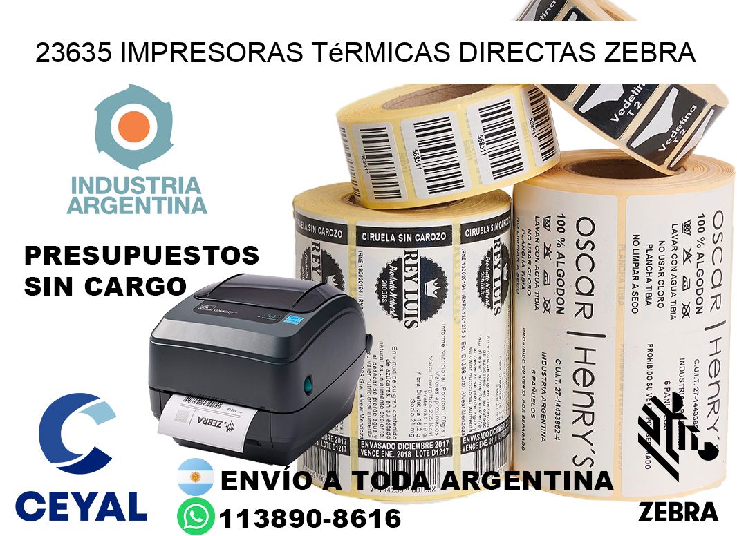 23635 impresoras térmicas directas zebra