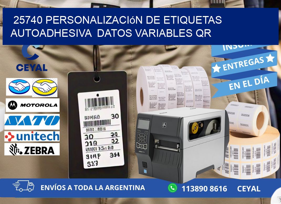 25740 Personalización de etiquetas autoadhesiva  datos variables QR