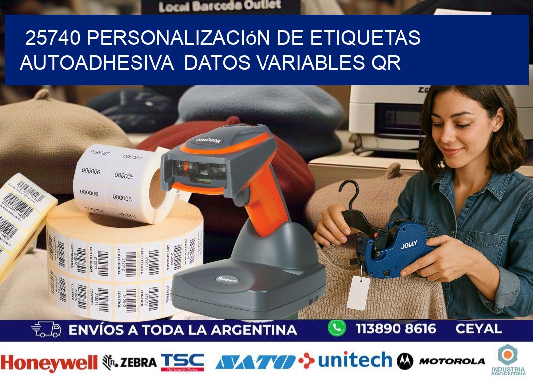 25740 Personalización de etiquetas autoadhesiva  datos variables QR