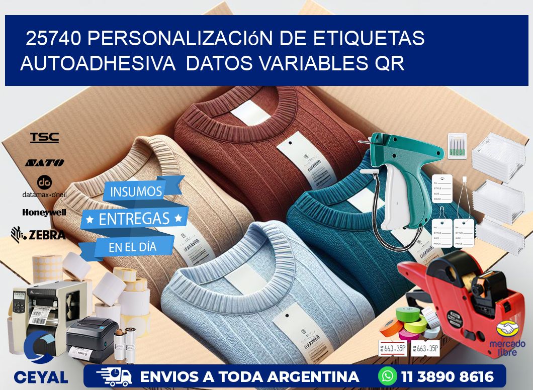25740 Personalización de etiquetas autoadhesiva  datos variables QR