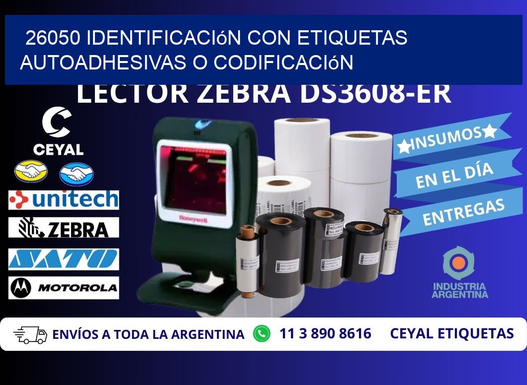 26050 identificación con etiquetas autoadhesivas o codificación