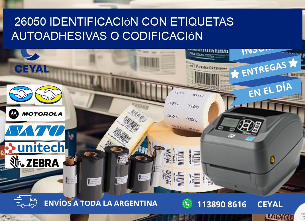 26050 identificación con etiquetas autoadhesivas o codificación