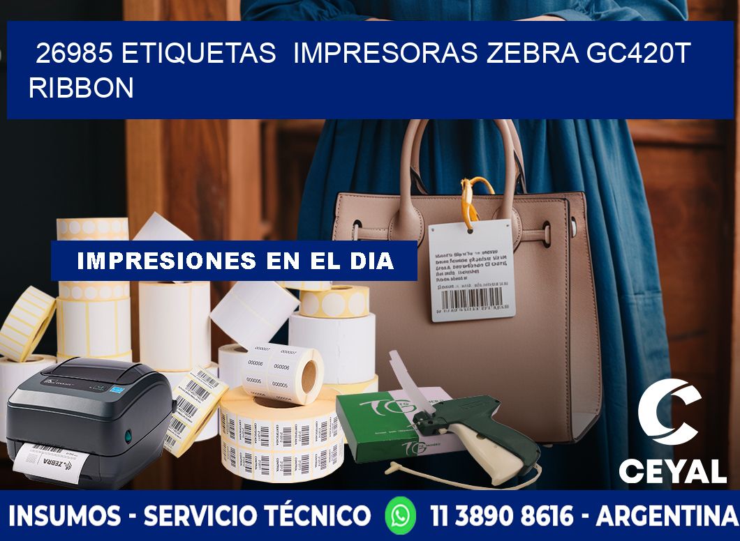 26985 etiquetas  impresoras zebra gc420t ribbon