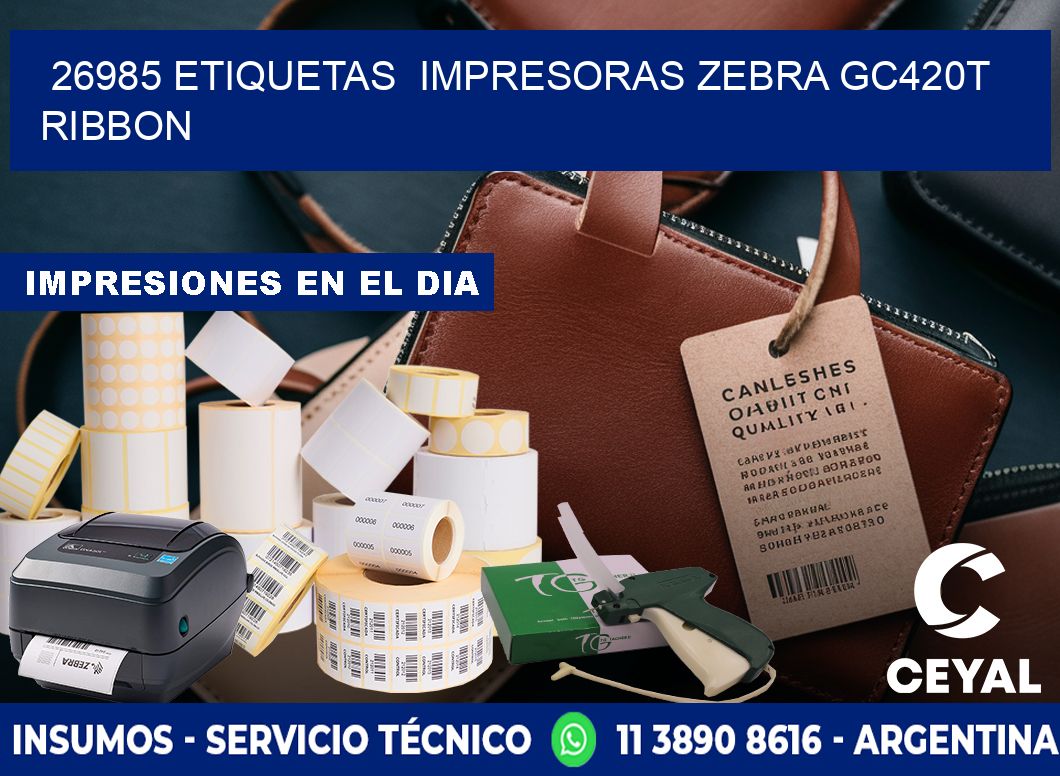 26985 etiquetas  impresoras zebra gc420t ribbon