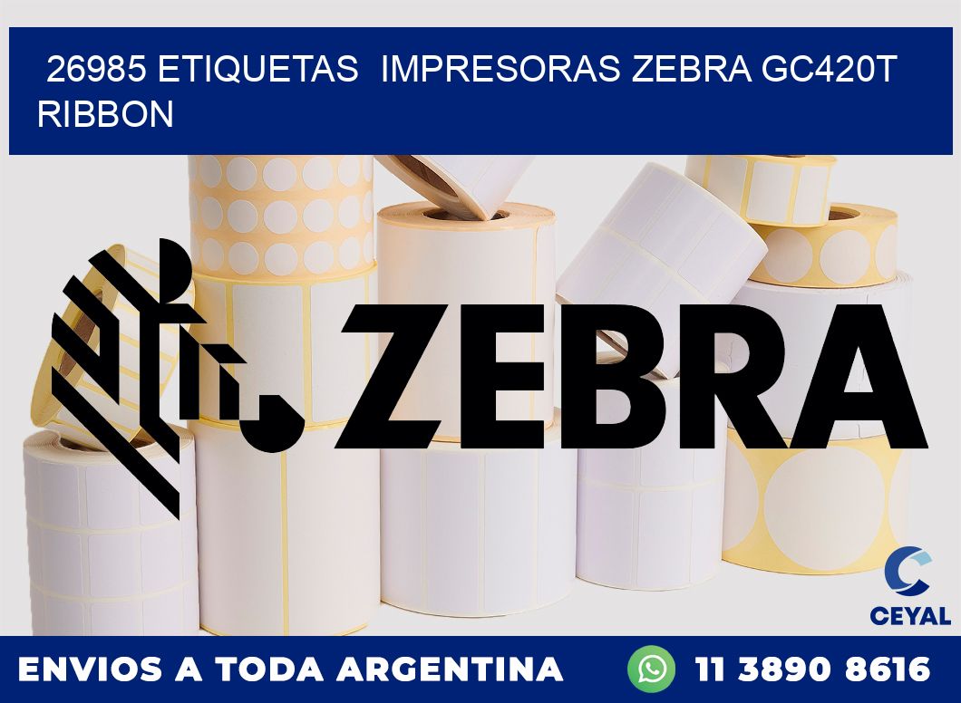 26985 etiquetas  impresoras zebra gc420t ribbon