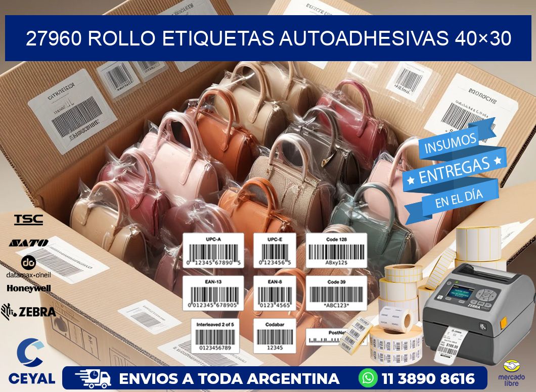 27960 Rollo Etiquetas autoadhesivas 40×30
