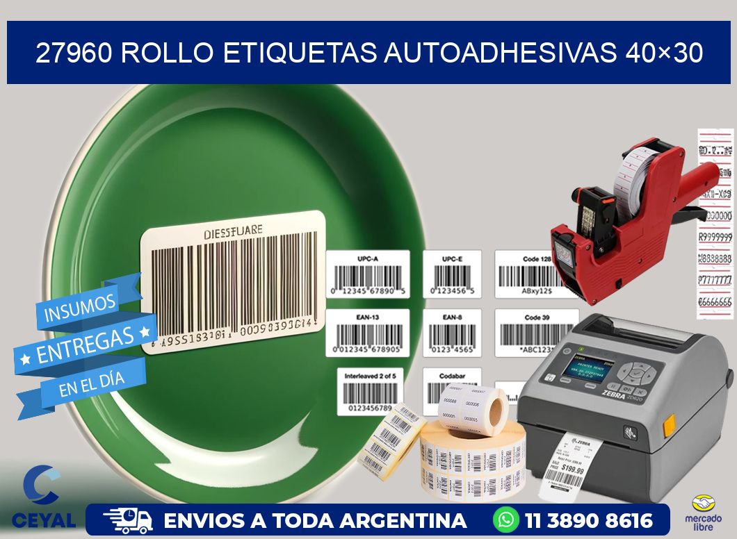 27960 Rollo Etiquetas autoadhesivas 40×30
