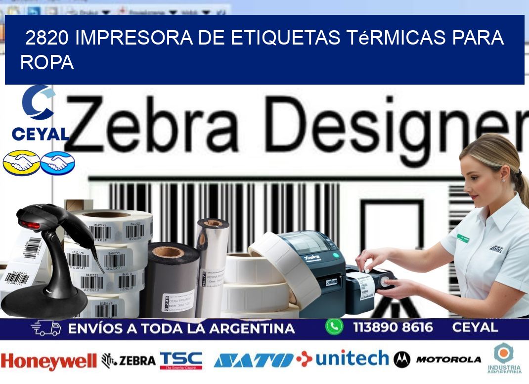 2820 impresora de etiquetas térmicas para ropa