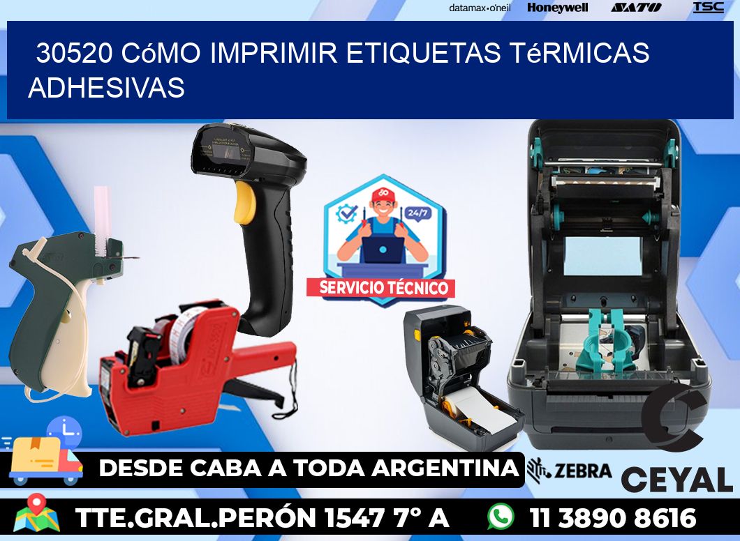 30520 cómo imprimir etiquetas térmicas adhesivas