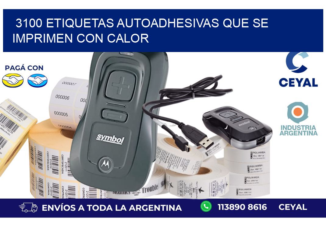 3100 etiquetas autoadhesivas que se imprimen con calor