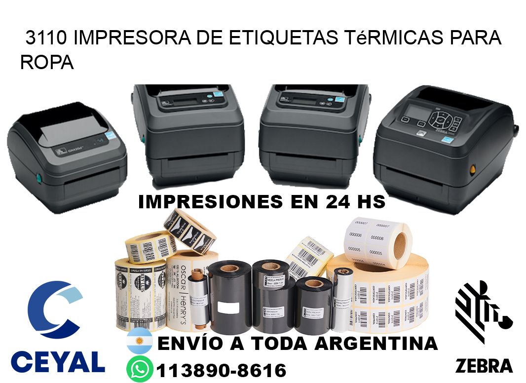 3110 impresora de etiquetas térmicas para ropa