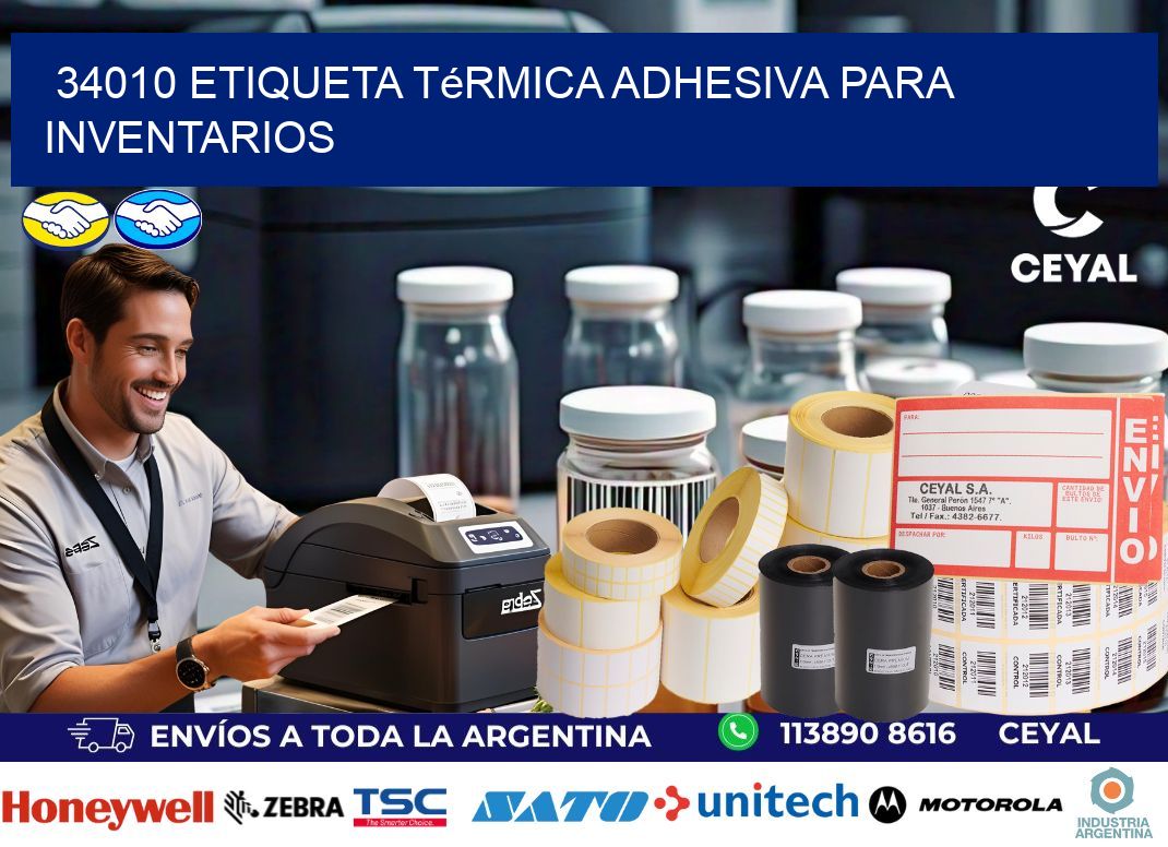 34010 Etiqueta térmica adhesiva para Inventarios