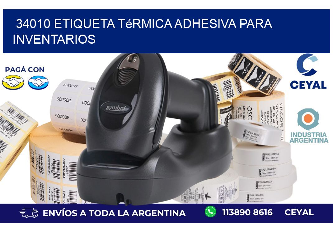 34010 Etiqueta térmica adhesiva para Inventarios