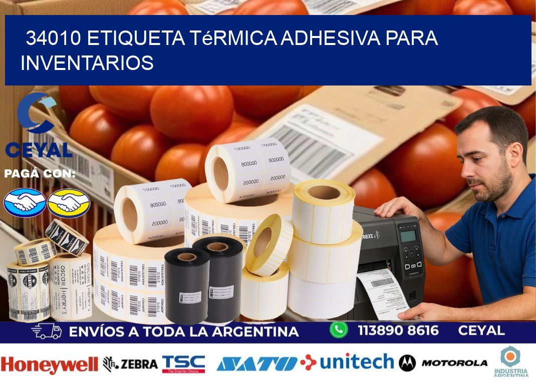 34010 Etiqueta térmica adhesiva para Inventarios