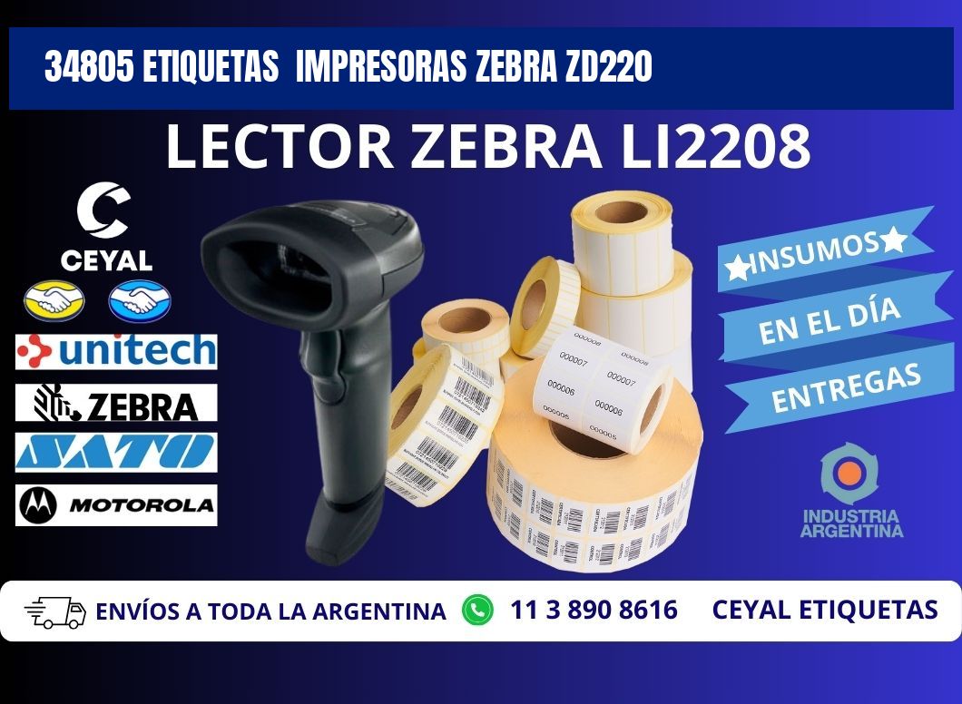 34805 etiquetas  impresoras zebra zd220