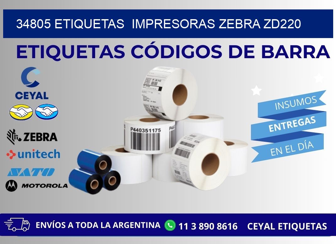 34805 etiquetas  impresoras zebra zd220