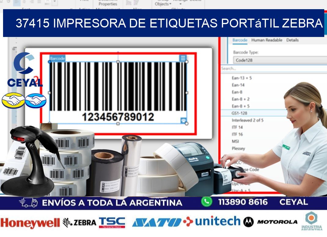 37415 impresora de etiquetas portátil Zebra
