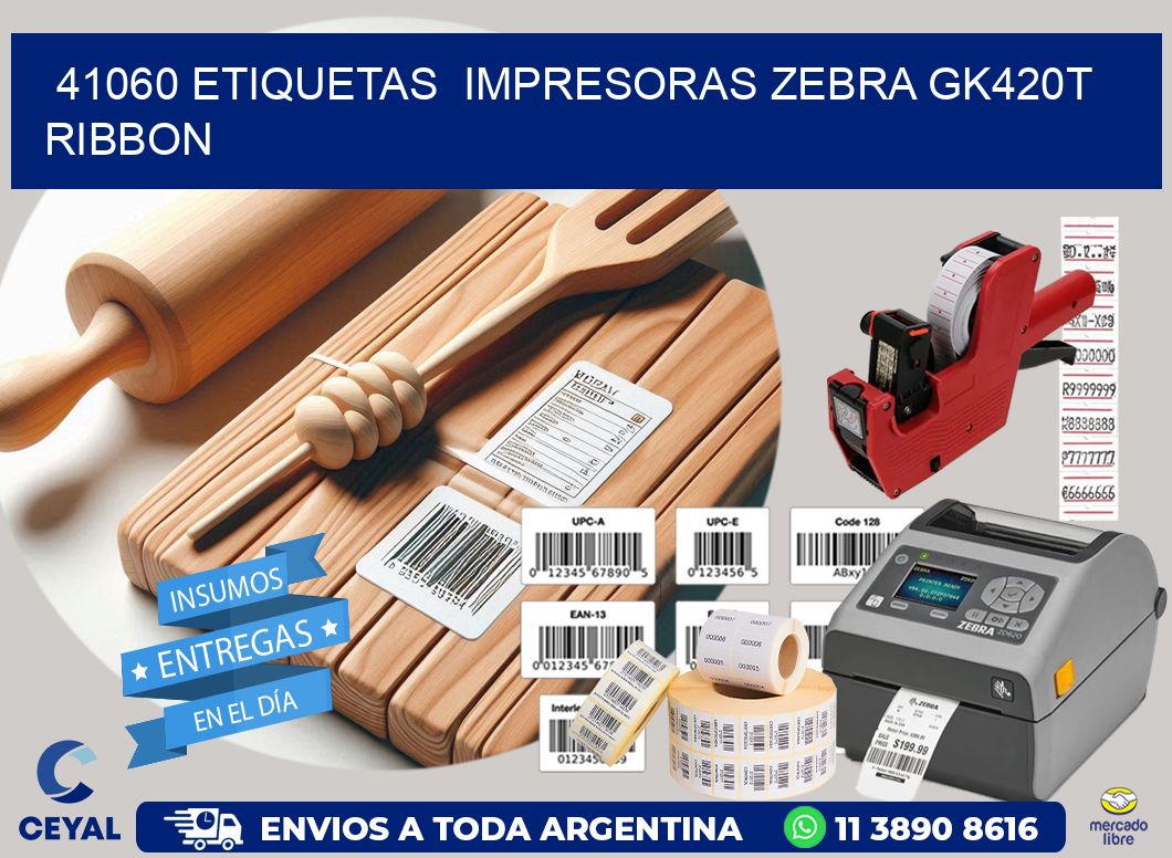 41060 Etiquetas  impresoras zebra gk420t ribbon