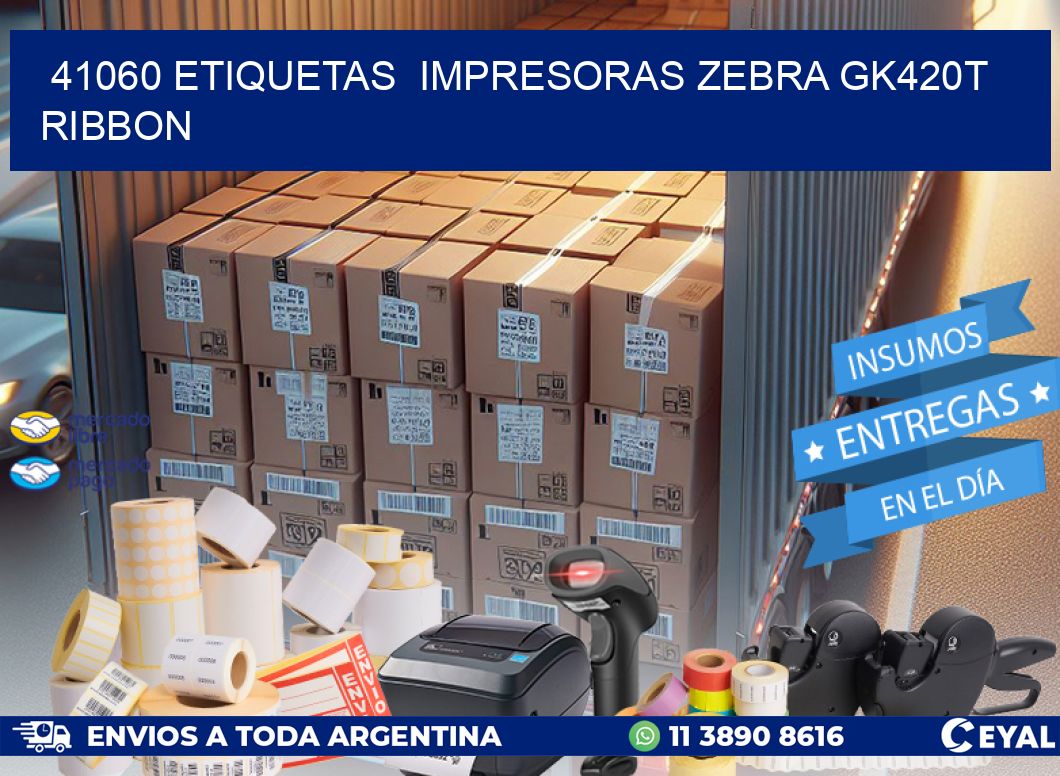 41060 Etiquetas  impresoras zebra gk420t ribbon
