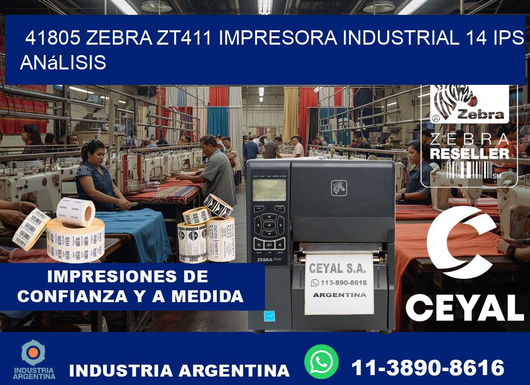 41805 Zebra ZT411 impresora industrial 14 ips análisis