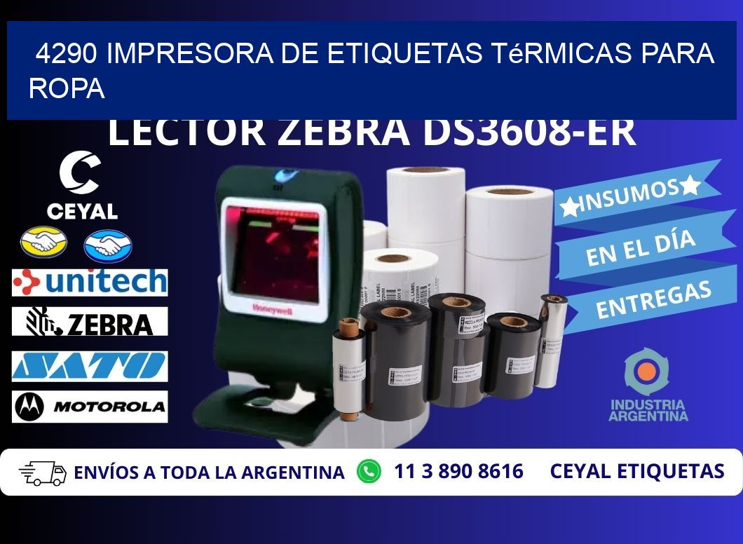 4290 impresora de etiquetas térmicas para ropa