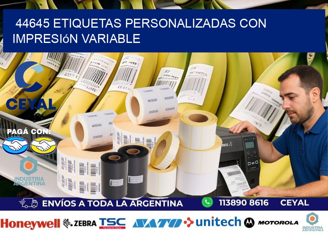 44645 etiquetas personalizadas con impresión variable