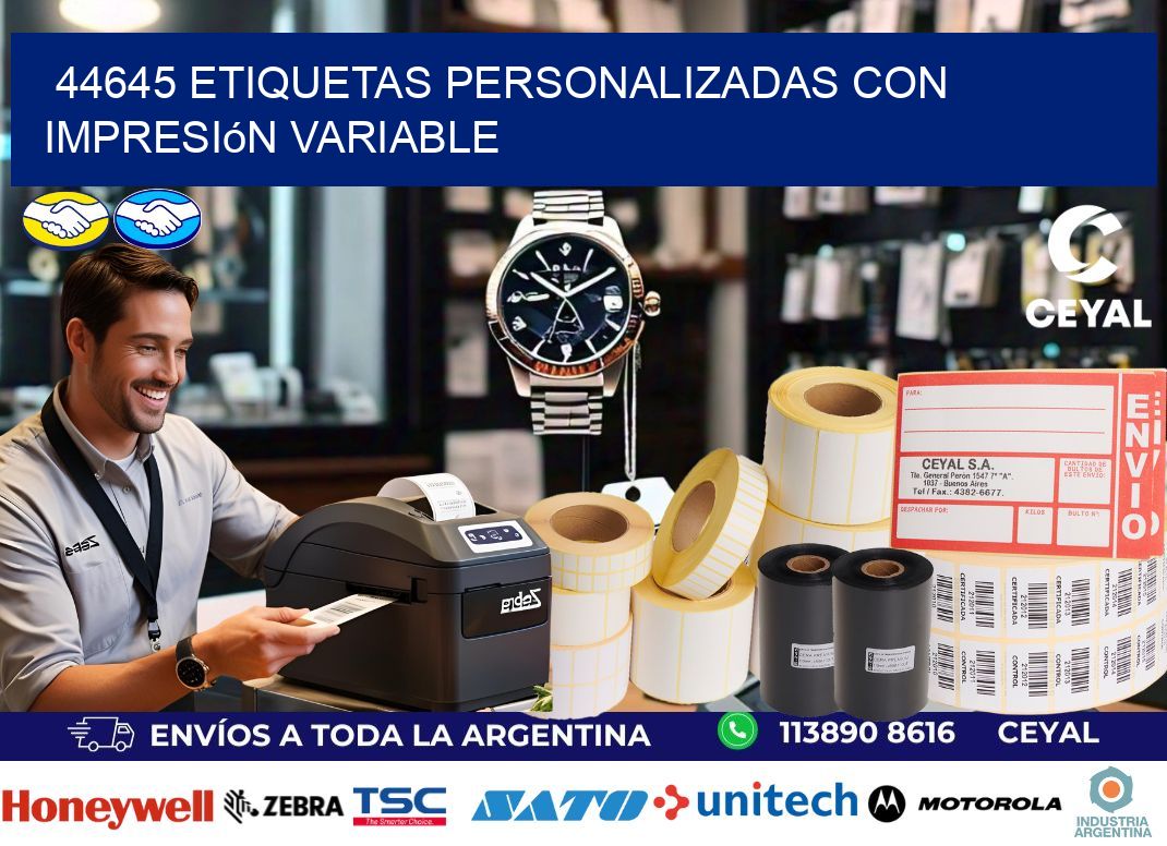 44645 etiquetas personalizadas con impresión variable