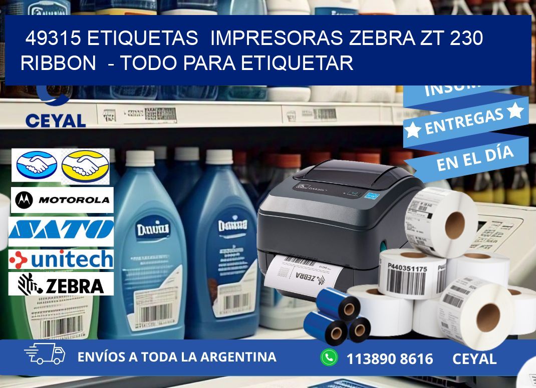 49315 etiquetas  impresoras zebra zt 230 ribbon  - Todo para Etiquetar
