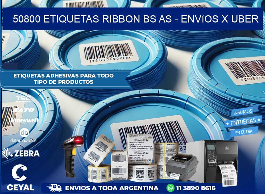 50800 etiquetas ribbon bs as - envíos x uber
