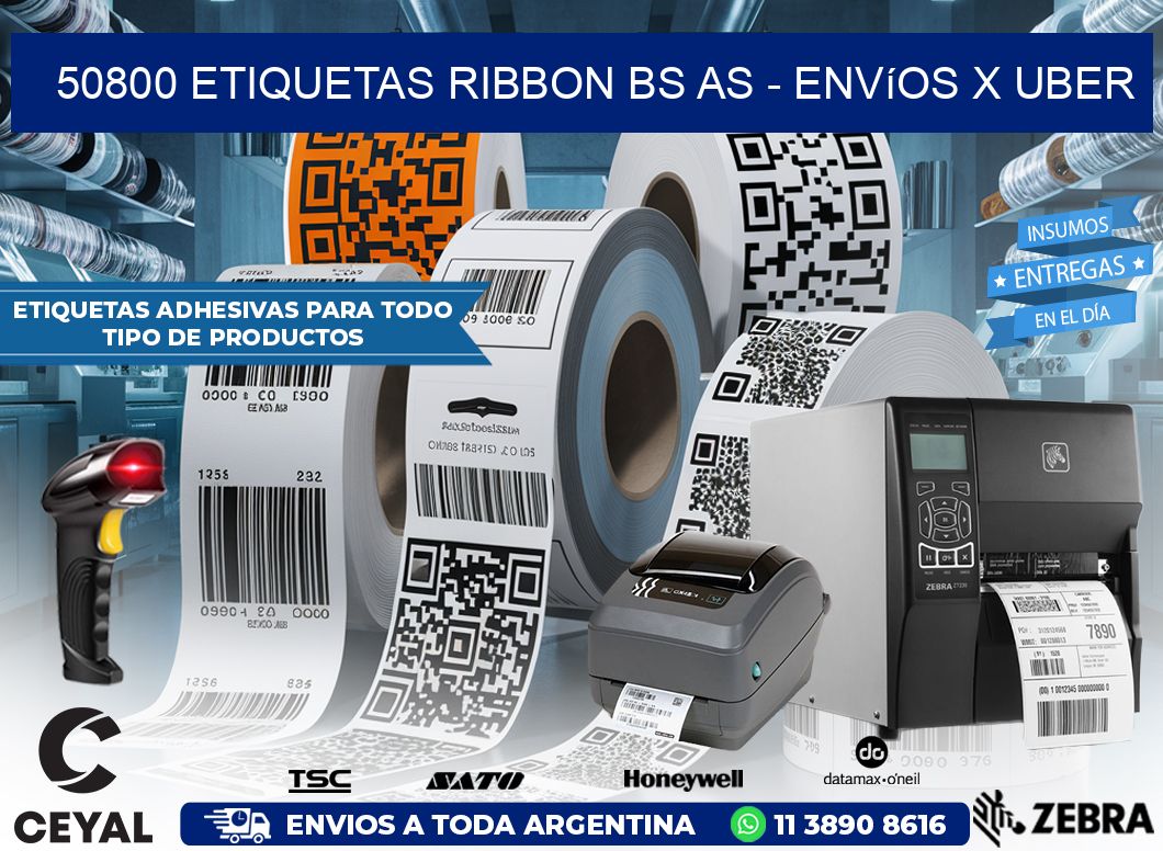 50800 etiquetas ribbon bs as - envíos x uber