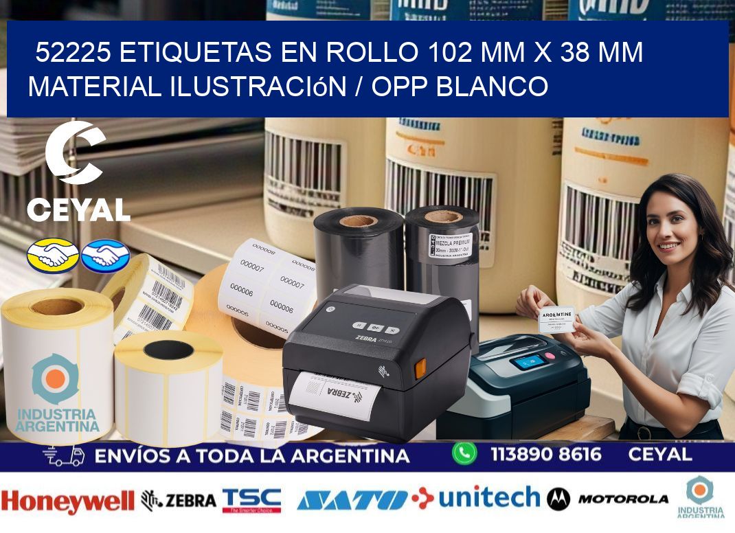52225 Etiquetas en rollo 102 mm x 38 mm material Ilustración / OPP Blanco