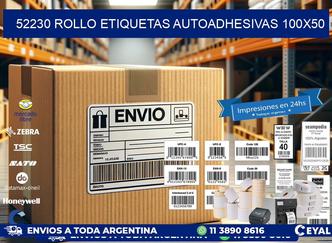 52230 Rollo Etiquetas autoadhesivas 100×50