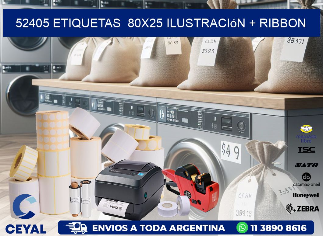 52405 etiquetas  80x25 ilustración + ribbon