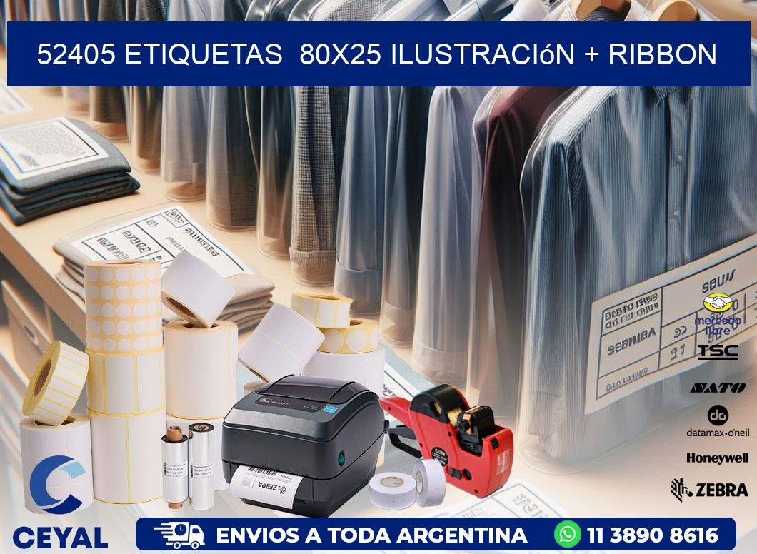 52405 etiquetas  80x25 ilustración + ribbon
