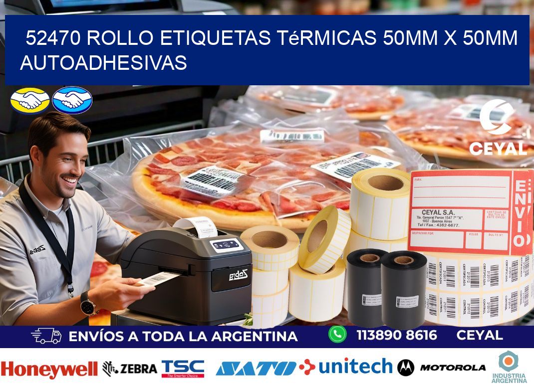 52470 Rollo Etiquetas Térmicas 50mm X 50mm Autoadhesivas