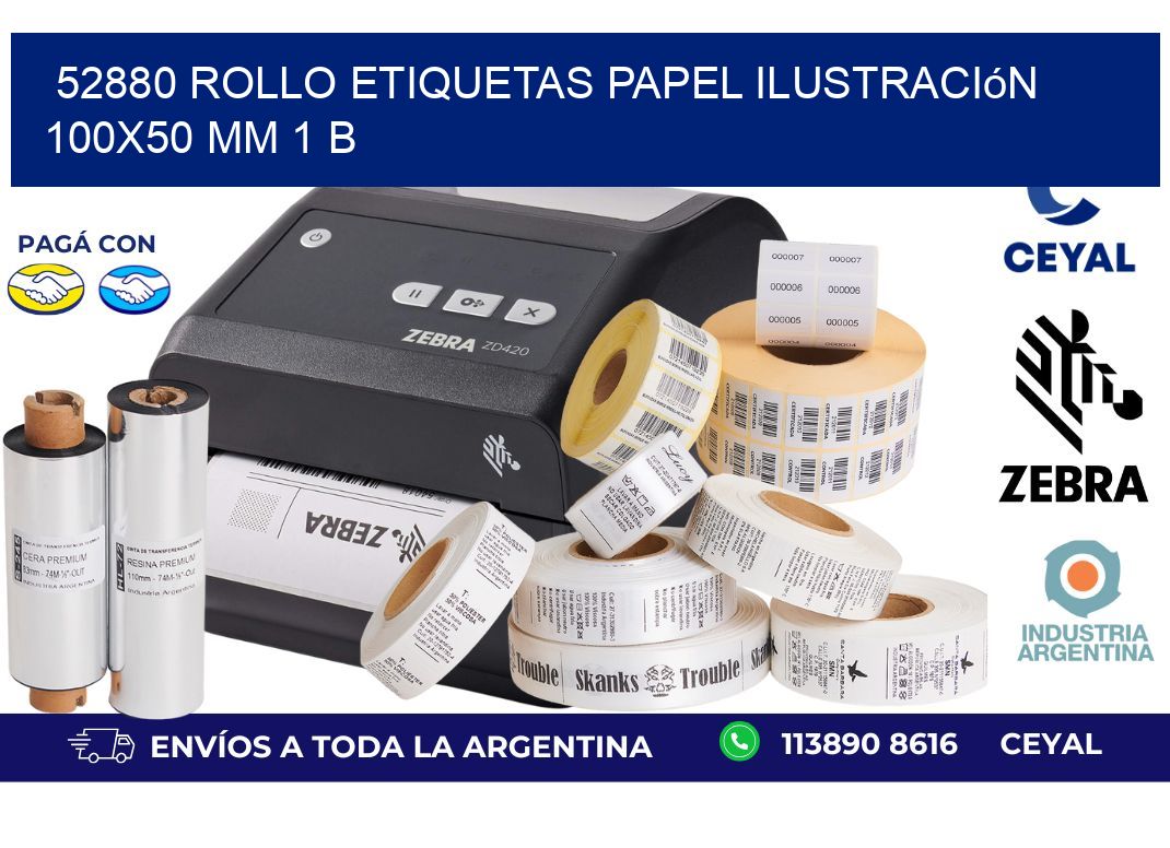 52880 Rollo Etiquetas Papel Ilustración 100x50 Mm 1 B