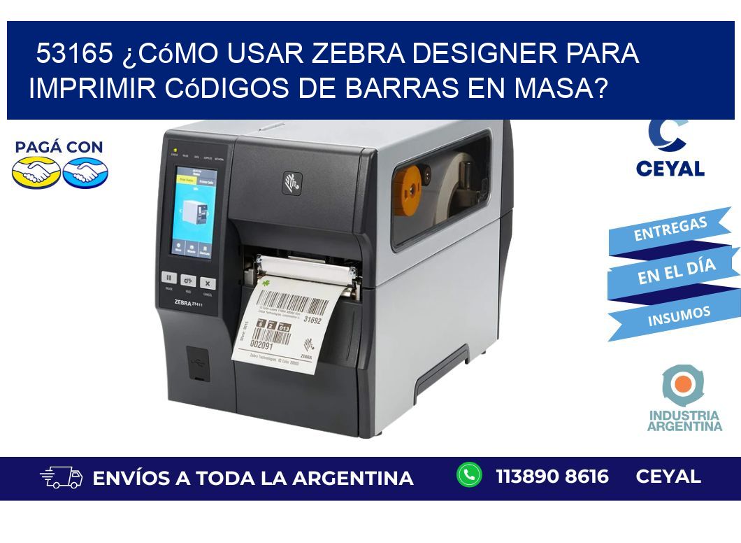 53165 ¿Cómo usar Zebra Designer para imprimir códigos de barras en masa?