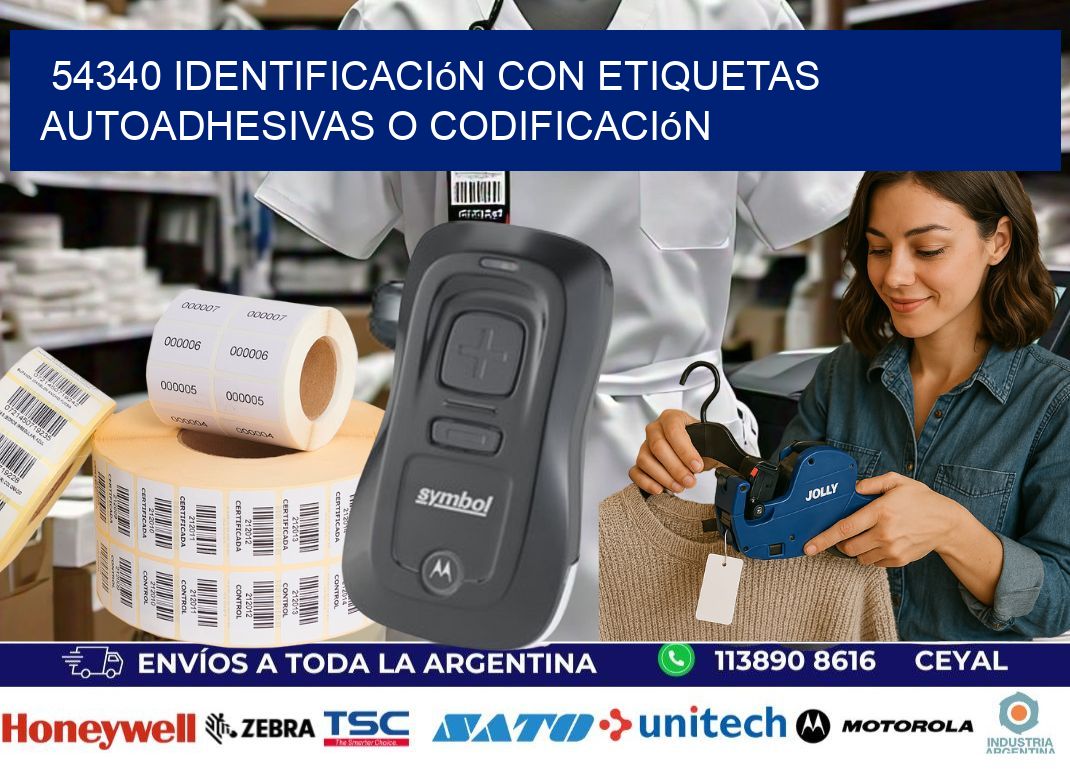 54340 identificación con etiquetas autoadhesivas o codificación