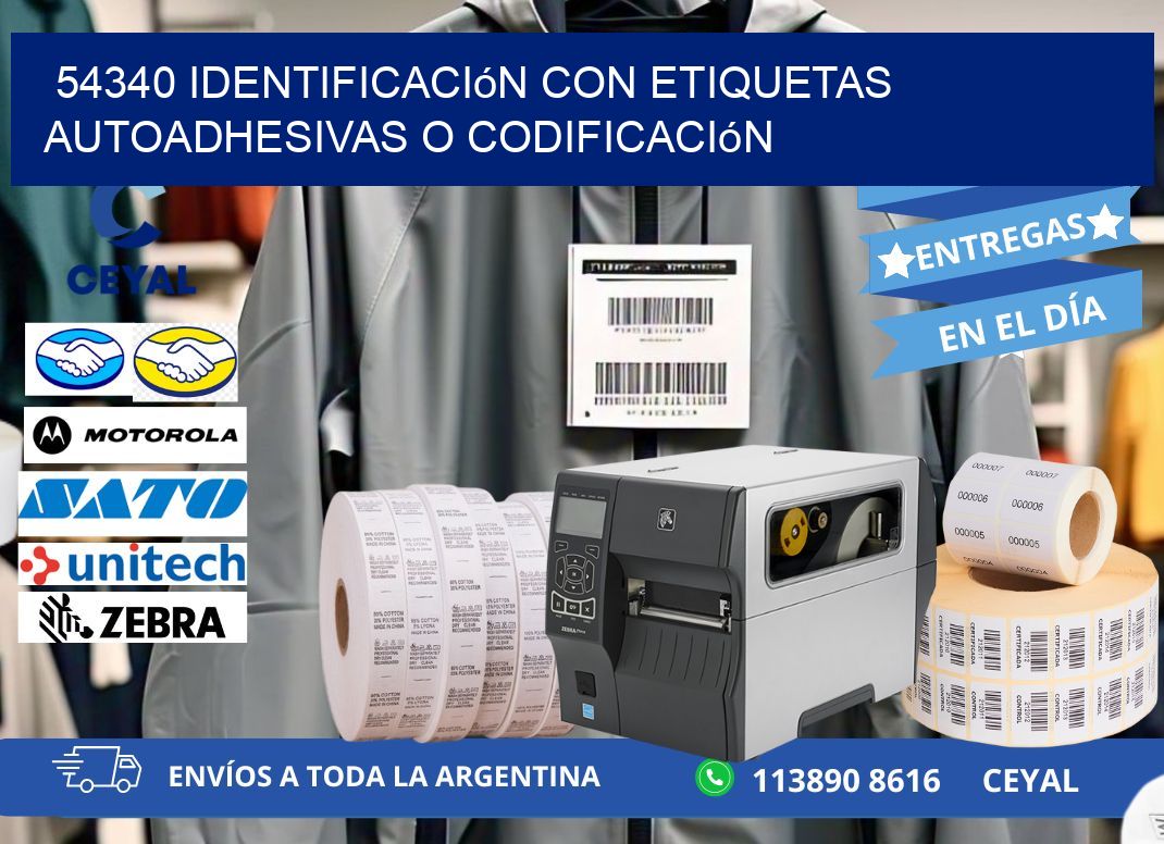 54340 identificación con etiquetas autoadhesivas o codificación