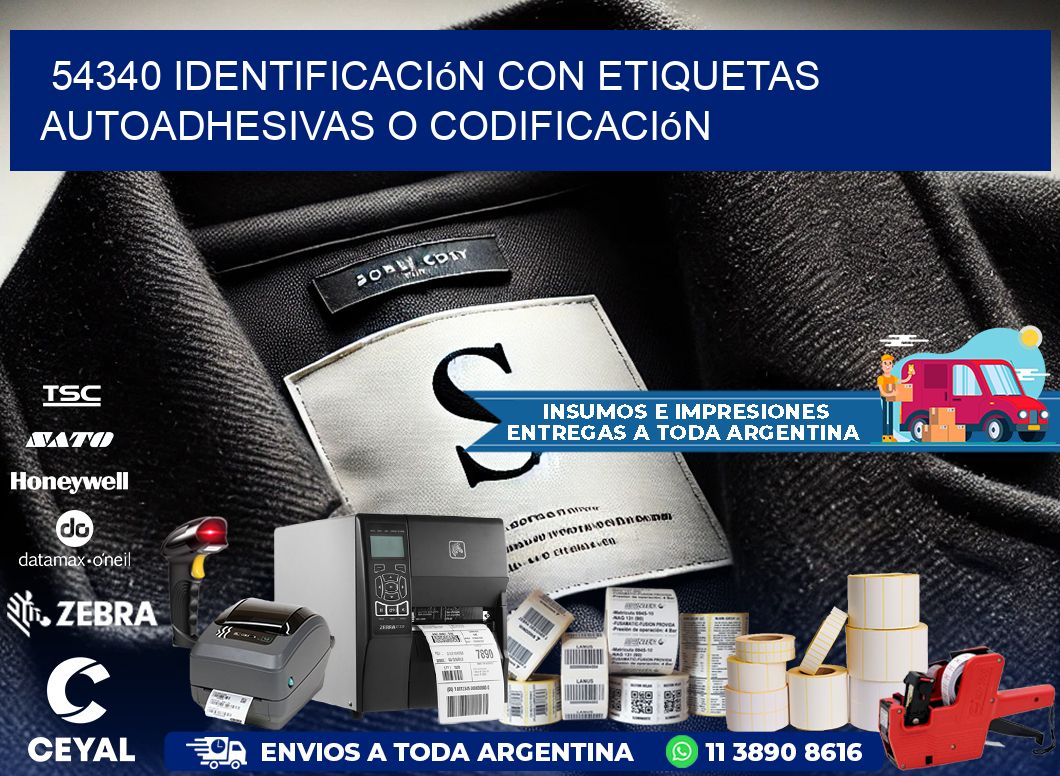 54340 identificación con etiquetas autoadhesivas o codificación