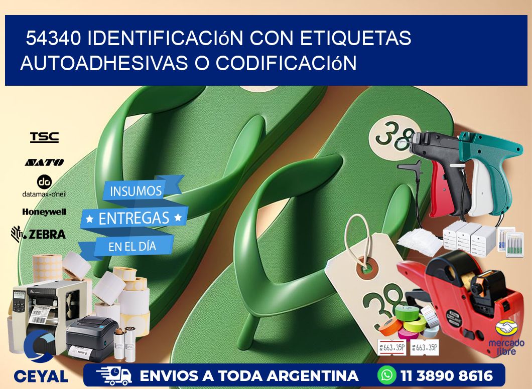 54340 identificación con etiquetas autoadhesivas o codificación