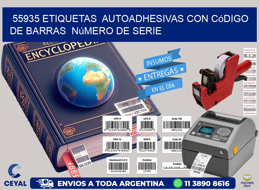 55935 etiquetas  autoadhesivas con código de barras  número de serie