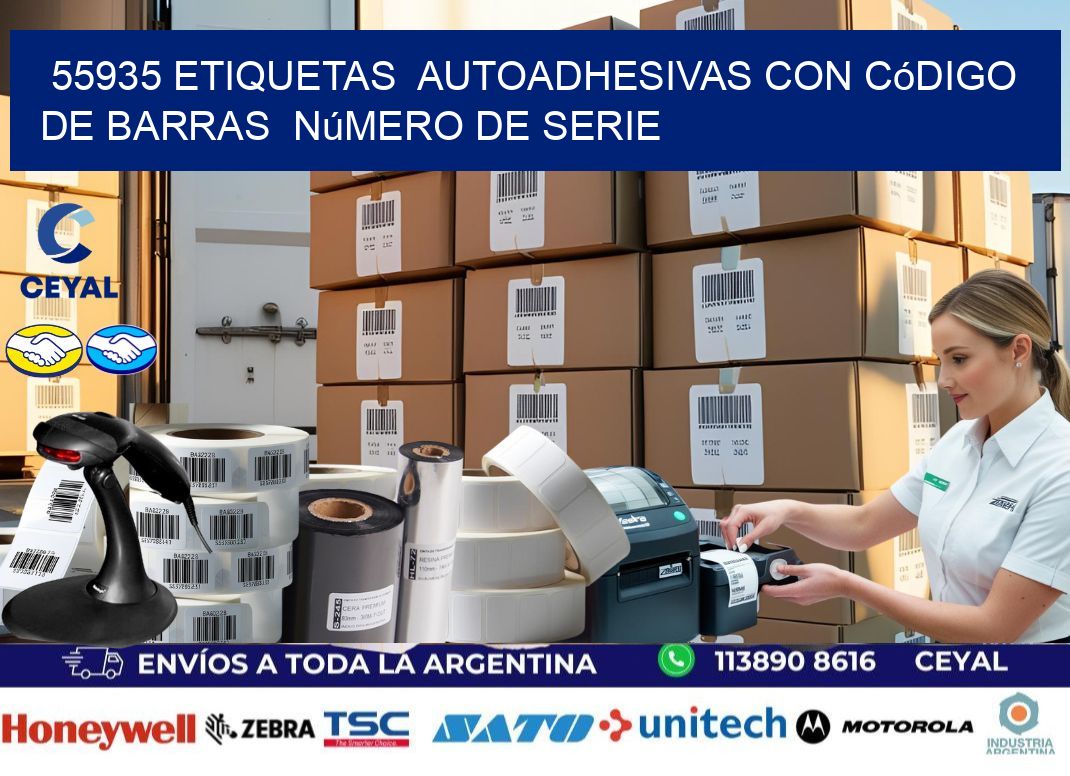 55935 etiquetas  autoadhesivas con código de barras  número de serie