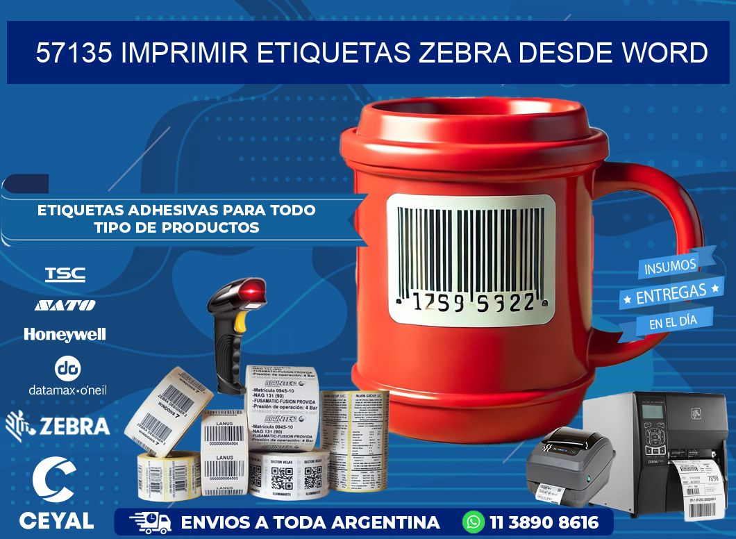 57135 imprimir etiquetas zebra desde word