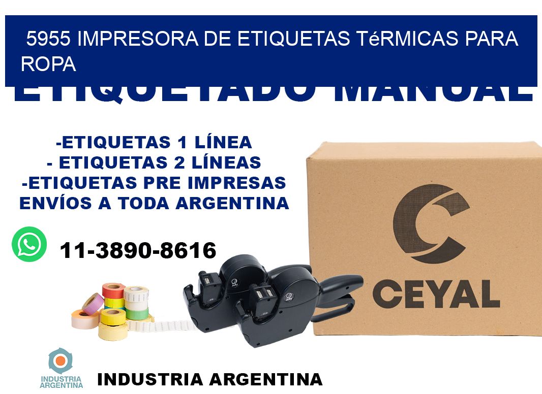 5955 impresora de etiquetas térmicas para ropa