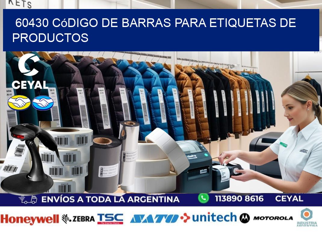 60430 código de barras para etiquetas de productos