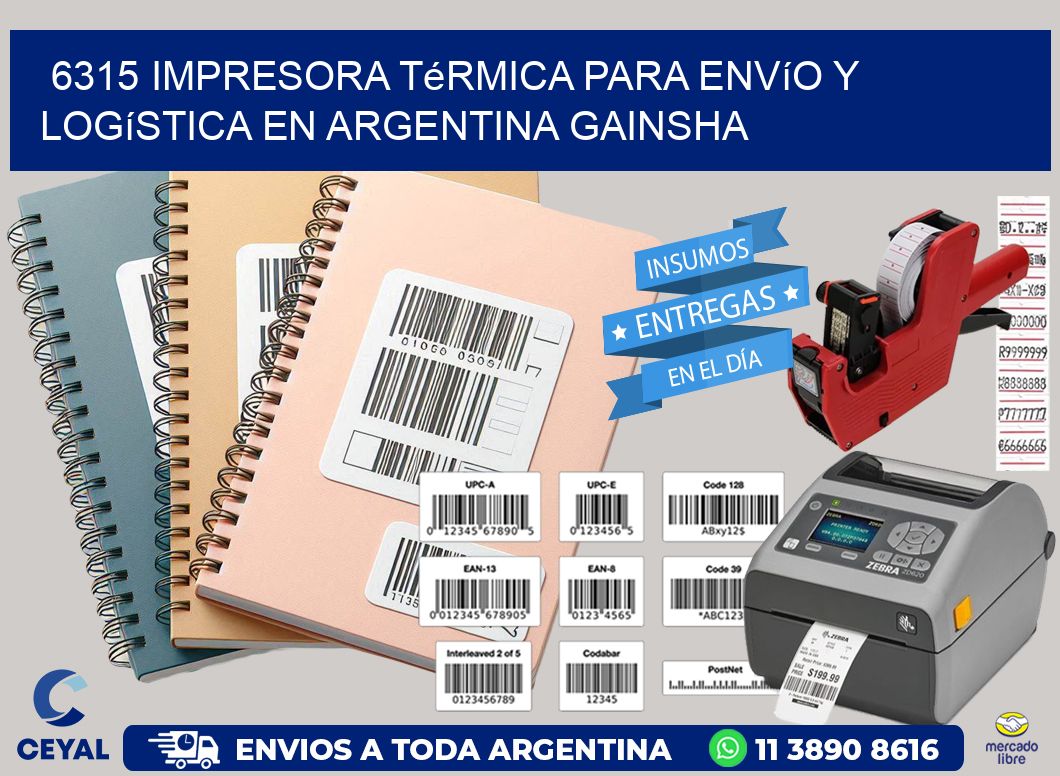 6315 impresora térmica para envío y logística en Argentina GAINSHA